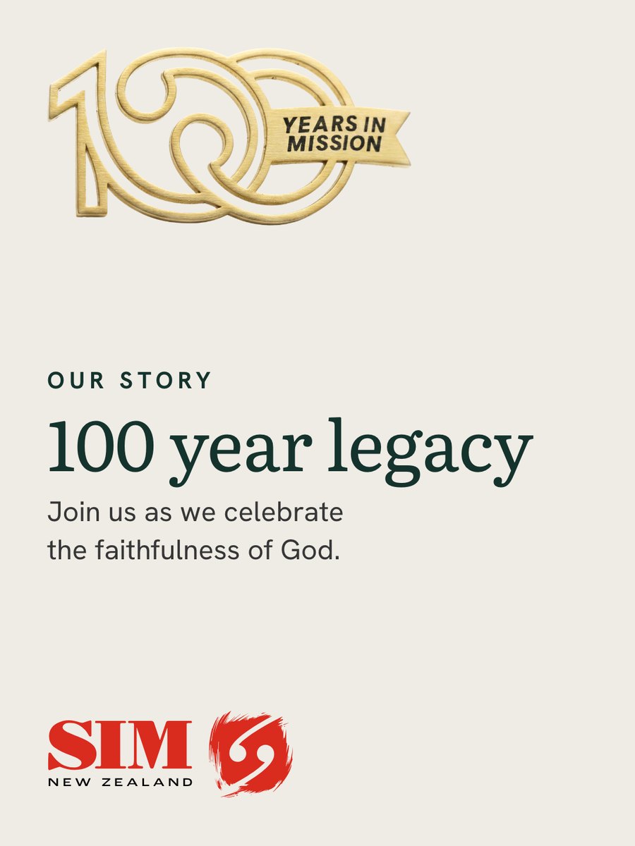Sand post with the gold 100 Years in Mission mark and the headline 100 year legacy